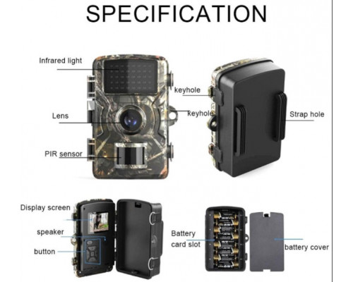 Фотопастка Suntekcam DL-100 (12Мп, 2 дисплей) захист IP66. Камера з датчиком руху та нічною зйомкою.
