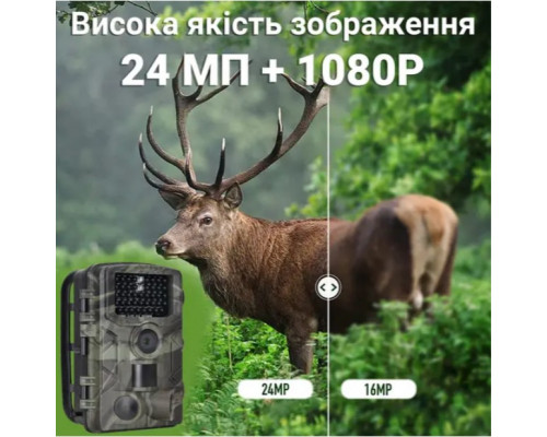 Фотопастка Suntek НС-808A 20м, огляд 120 °, з датчиком руху, нічна зйомка, захист IP65. Камера для охорони