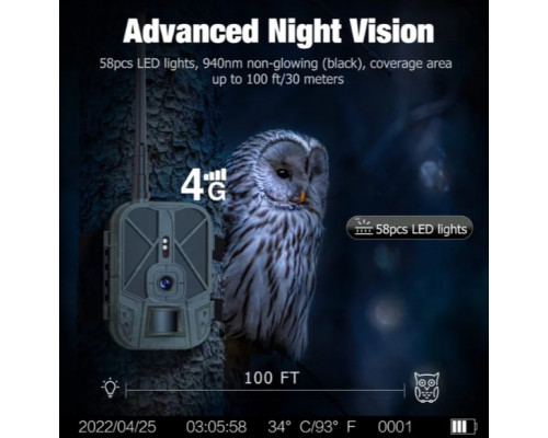 Фотопаста HC940 LTE PRO з передачею даних через 4G, акумулятор 10000mAh, 4K відео та 30МП фото, керування через додаток.