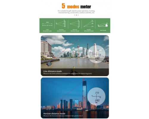 Професійний лазерний дальномер Artbull LS-1000 з вимірюванням кута та дальністю до 1000 метрів