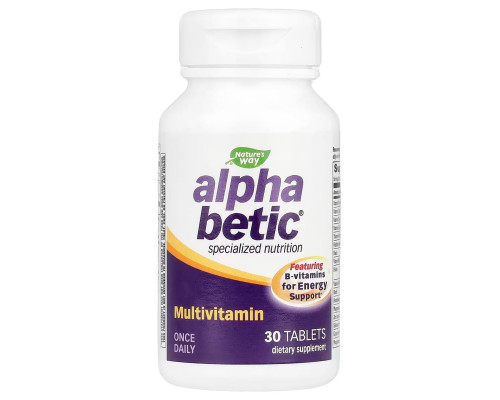 Мультивитамины для диабетиков, Alpha Betic® Multivitamin, Nature's Way, один раз в день, 30 таблеток