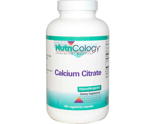 Цитрат кальция (Calcium Citrate), Nutricology, 180 капсул