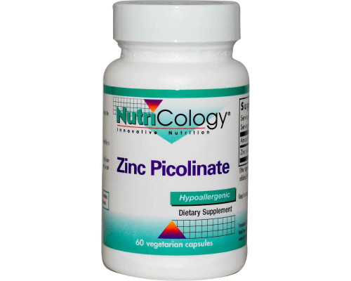 Цинк Пиколинат, Zinc Picolinate, Nutricology, 60 капсул