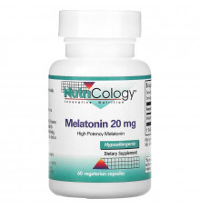 Мелатонин, Melatonin, Nutricology, 20 мг, 60 капсул