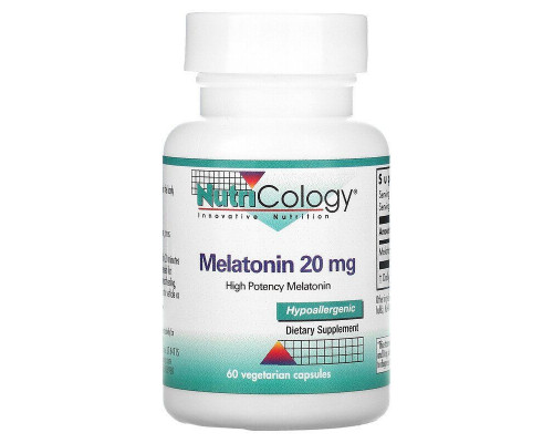 Мелатонин, Melatonin, Nutricology, 20 мг, 60 капсул