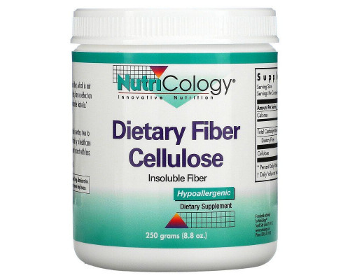 Волокно натуральное целлюлозы, Dietary Fiber Cellulose, Nutricology, порошок, 250 г