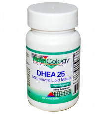 Дегидроэпиандростерон, DHEA, Nutricology, микронизированная липидная матрица, 25 мг, 60 таблеток