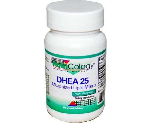 Дегидроэпиандростерон, DHEA, Nutricology, микронизированная липидная матрица, 25 мг, 60 таблеток