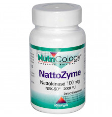 НаттоЗим, NattoZyme, Nutricology, 180 гелевых капсул