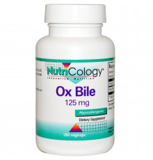 Экстракт бычьей желчи (Ox Bile), Nutricology, 125 мг, 180 капсул