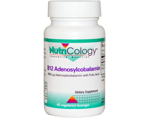 Витамин В12 (аденозилкобаламин), Vitamin B12 Adenosylcobalamin, Nutricology, 60 вегетарианских леденцов