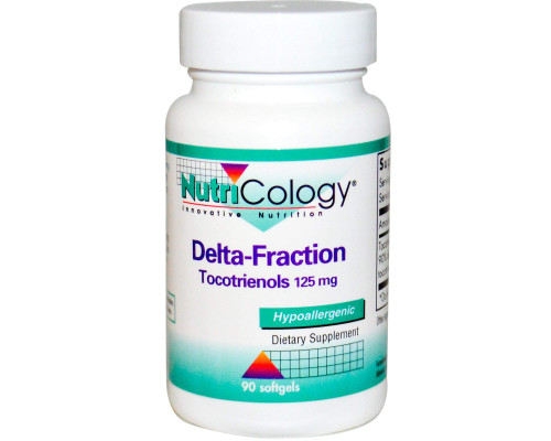 Дельта-фракция токотриенолы, Delta-Fraction Tocotrienols, Nutricology, 125 мг, 90 гелевых капсул
