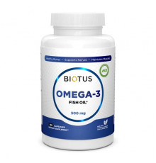 Омега-3, рыбий жир, Omega-3 Fish Oil, Biotus,  180 капсул (1000 мг на 2 капсулы)