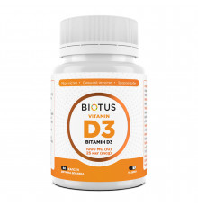 Витамин D3, Vitamin D3, Biotus, 25 мкг (1000 МЕ), 60 капсул