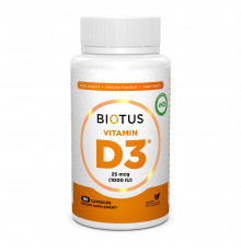 Витамин D3, Vitamin D3, Biotus, 1000 МЕ, 180 капсул