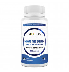 Магний с витамином В6, Magnesium with Vitamin B6, Biotus, 399 мг, 100 капсул