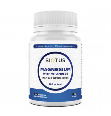 Магний с витамином В6, Magnesium with Vitamin B6, Biotus, 200 мг, 100 таблеток