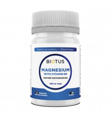 Магний с витамином В6, Magnesium with Vitamin B6, Biotus, 200 мг, 30 таблеток